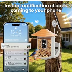  Bird Feeder with Camera Wireless Outdoor,Smart Feeder Camera with AI Identify Species,Backyard Watching Gift,Auto Record Bird Video,Instan