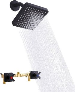 2-Handle Shower Faucet Set – Matte Black Shower Trim Kit w/ Valve