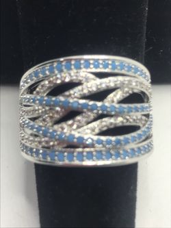 Turquoise And Bling Ring Size 8