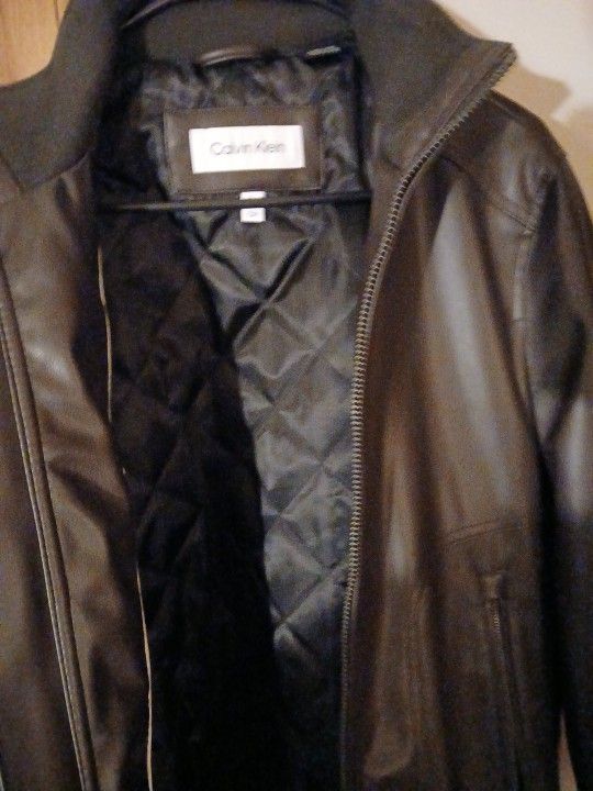 Calvin Klein Leather Jacket Sm