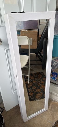 Mirrored Jewelry Armoire Filled With Jewelry, Watches & Accessories