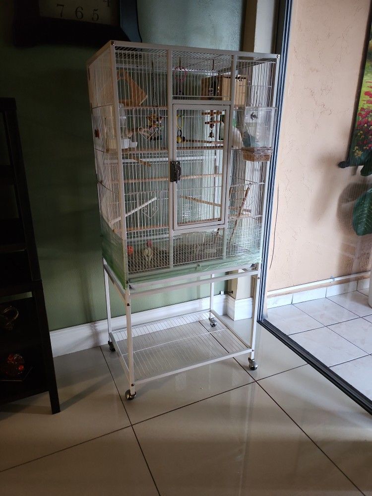 Yaheetech 54" Large Flight Bird Cage for Parrots Macaw Cockatiels Sun Parakeets Lovebird Green Cheek Conures African Grey Small Quaker Amazon Parrots