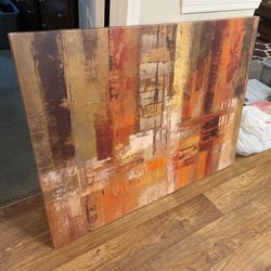 Abstract Red And Orange Canvas Painting