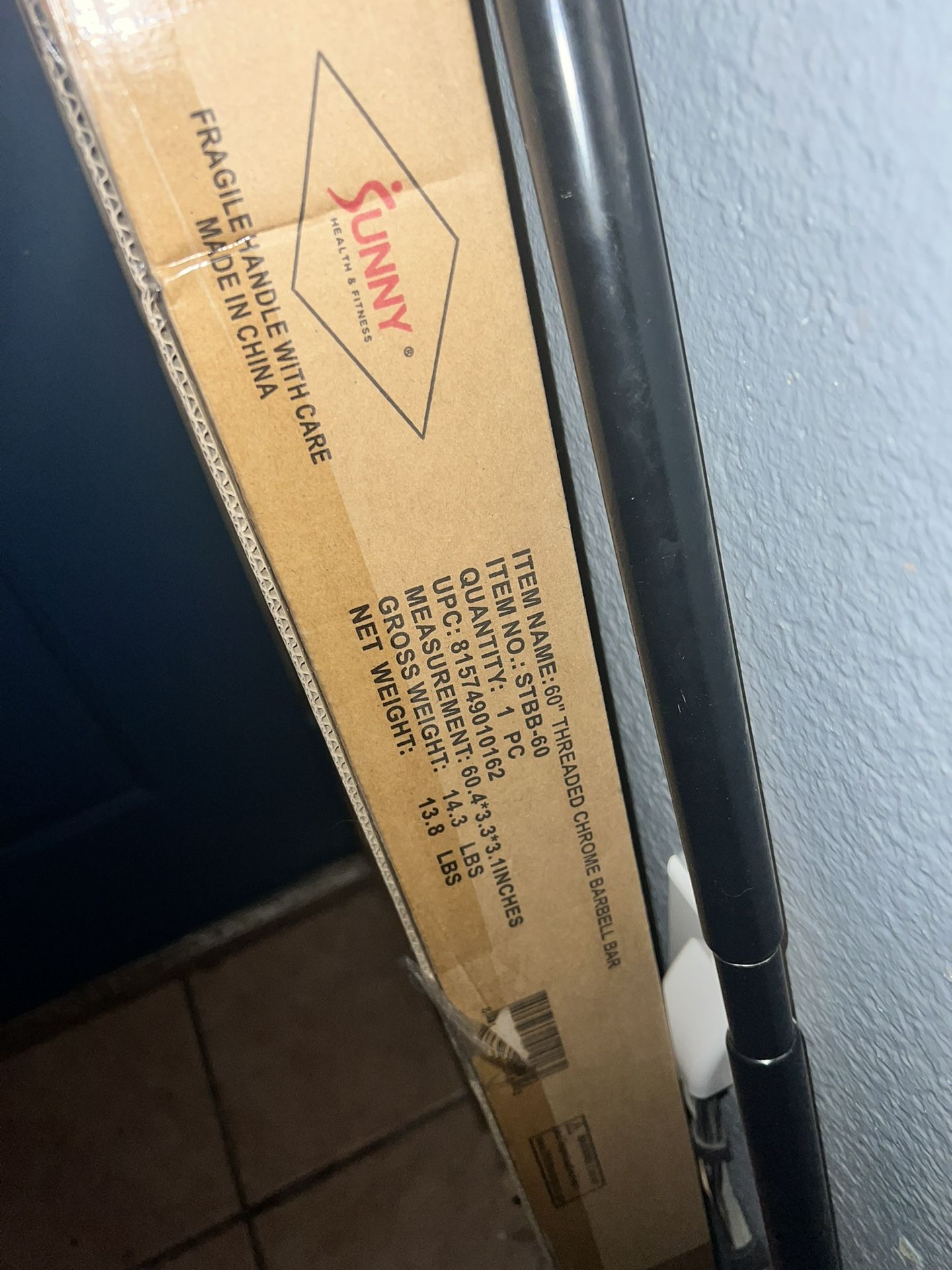 60-Inch Chrome Threaded Barbell Bar 1 Inch Diameter