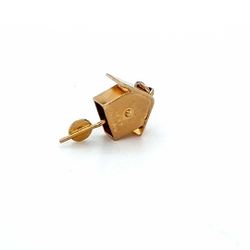 Vintage 10K Yellow Gold Mini Cuckoo Clock Charm  #22919