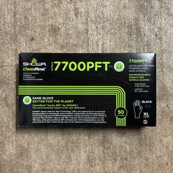 Showa 7705Pftl 7705Pft, Disposable Gloves, 4 Mil Palm, Nitrile, Powder-Free, L