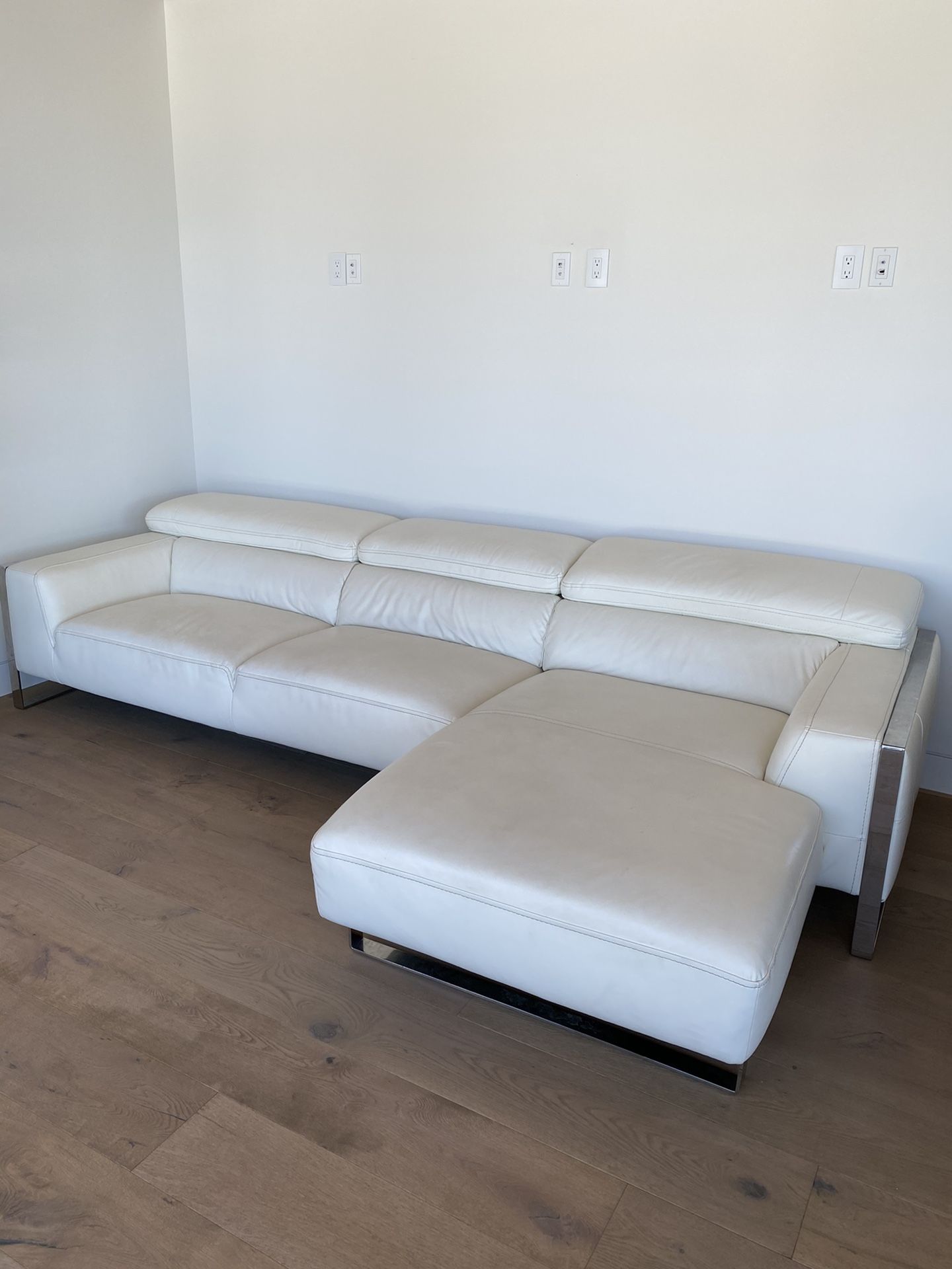 White leather couch