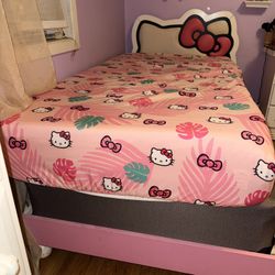 Hello Kitty Twin Bed Frame And Box spring 