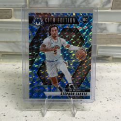 2024-25 STEPHON CASTLE Panini Mosaic city edition Blue Reactive Prizm #290 RC