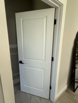 30x80 Modern 2-Panel Interior Door + Matte Black Hardware