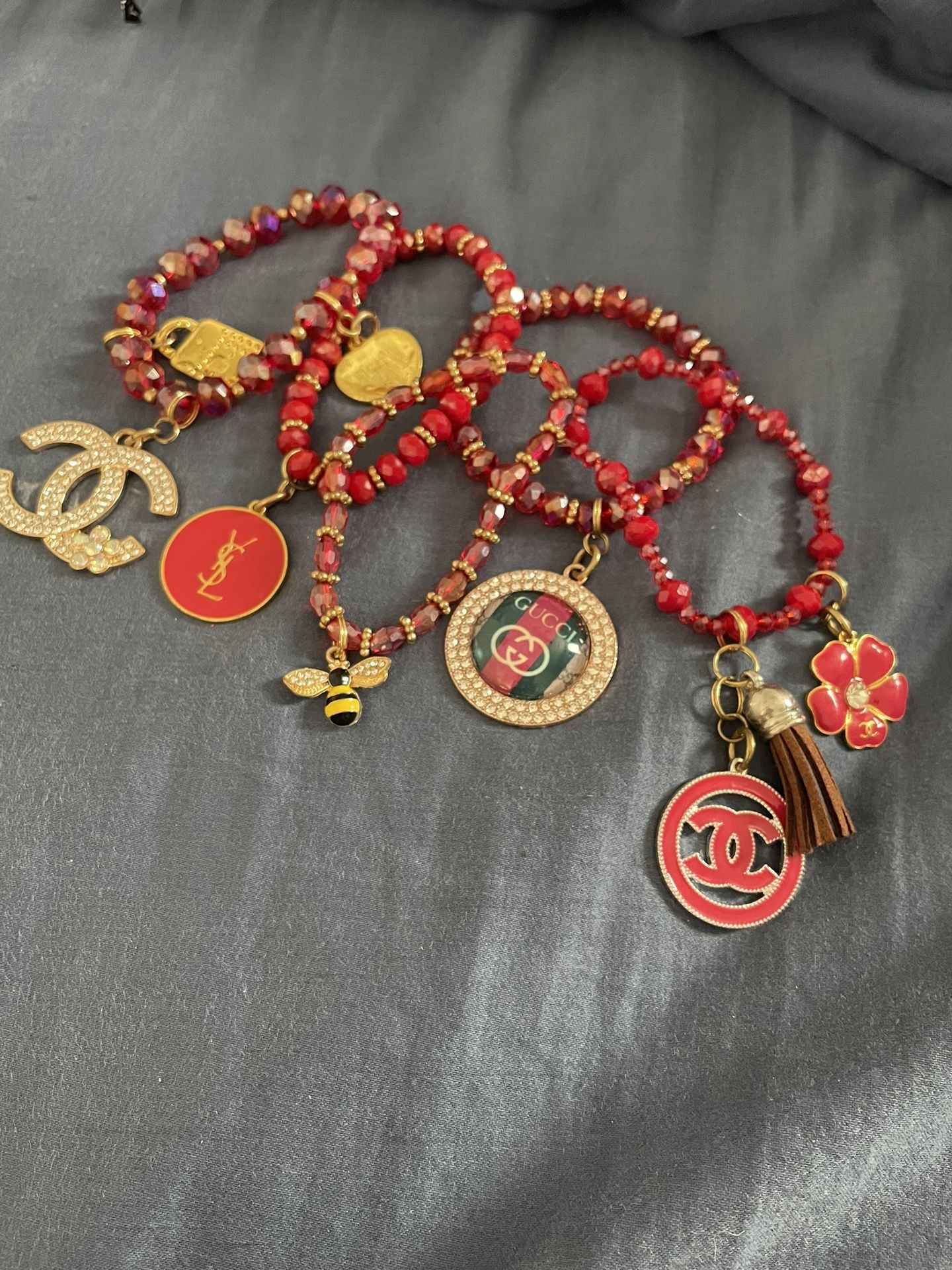 Set Of 5 Charmed Bracelets