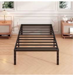 Twin Size Black Metal Platform Bed Frame