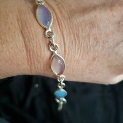 Opalite And Sterling Silver Bracelet