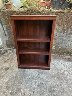 Dark wood bookshelf