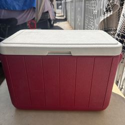 Vintage Coleman Cooler Model 5277 Red 19” Camping Plastic Classic
