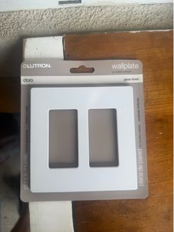 Lutron Claro 2-Gang Wallplate Gloss White