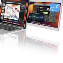 12'' Portable Screen for Laptop Screen Extender for 13.6'' MacBook, Designed for MacBook Screen Extender FHD 1080P IPS Display Plug and Play 
