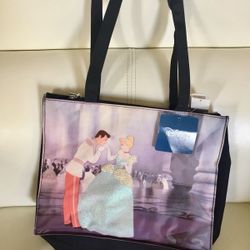 Authentic Disney Cinderella Tote Bag With Tags. Has Sequins On Dress. Zippers Inside And Outside.