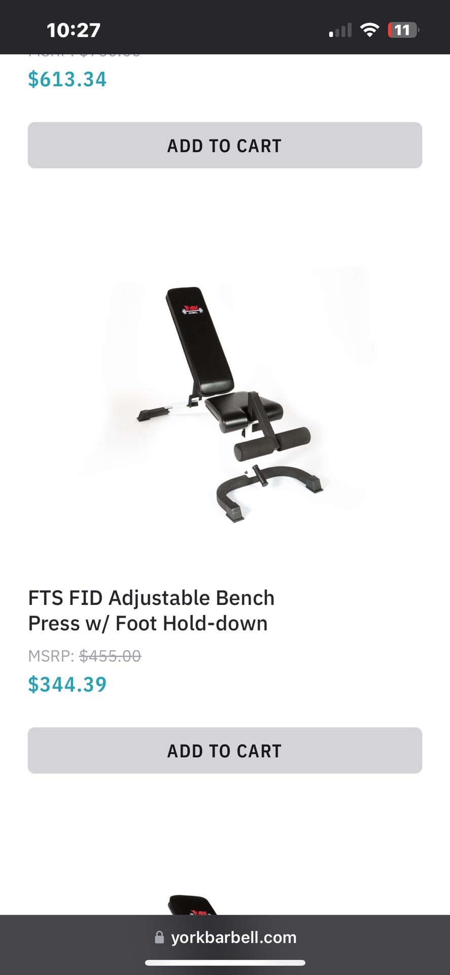 York Barbell bench with attachments