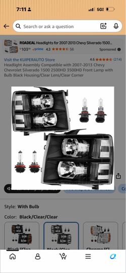 Headlight for chevy silverado 2007-2013