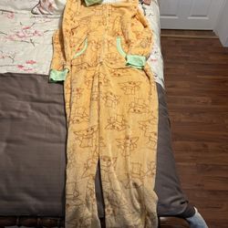 Star Wars Baby Yoda Grogu Womens XL (14-16) Costume Cozy Pijamas Fleece Cosplay