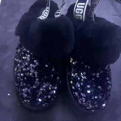 UGG funkette platforms Mules sequin Slippers Platform Block Heels, Chunky Heels 