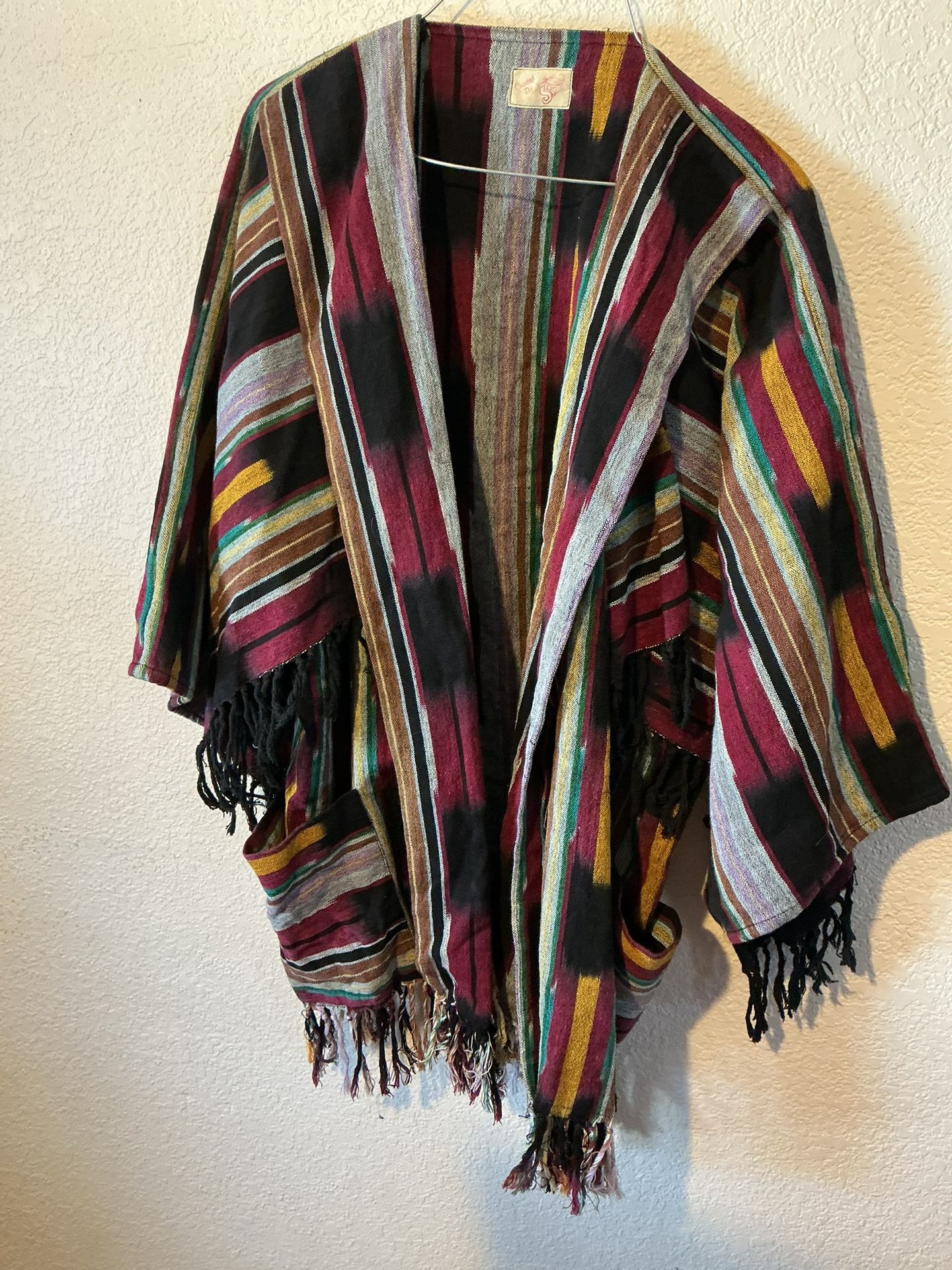 Southwestern Print Poncho Wrap Shrug