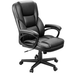 Big and Tall Black Leather High Back Executive Chair with Swivel Seat brand new in box $85 N147（1）