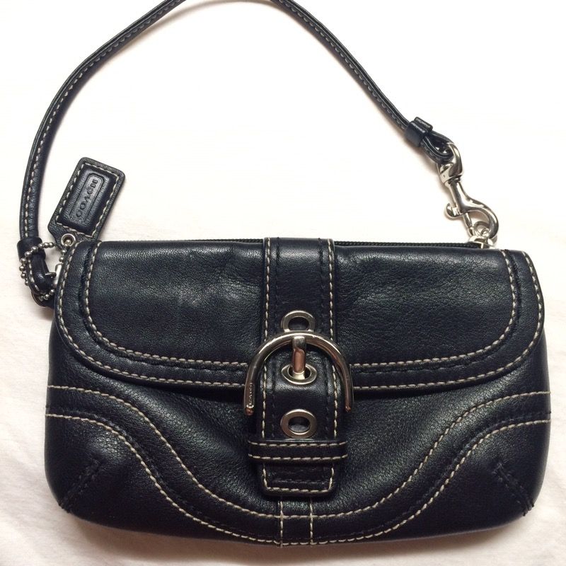 Coach Leather Wristlet Clutch