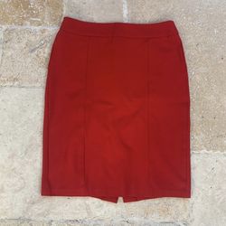 Women Red Stretchy Pencil Skirt Size 4 
