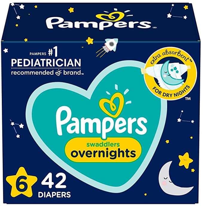 Pampers Swaddlers Overnights Disposable Baby Diapers - Size 6 - 42 Count