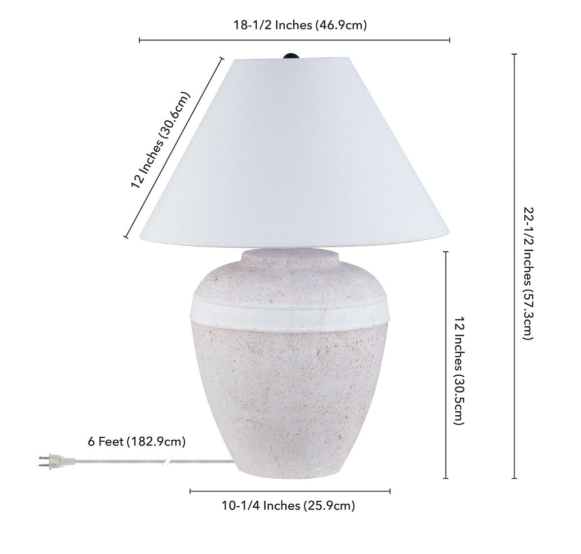 Evelyn&Zoe Chiara Modern Ceramic Table Lamp with White Cone