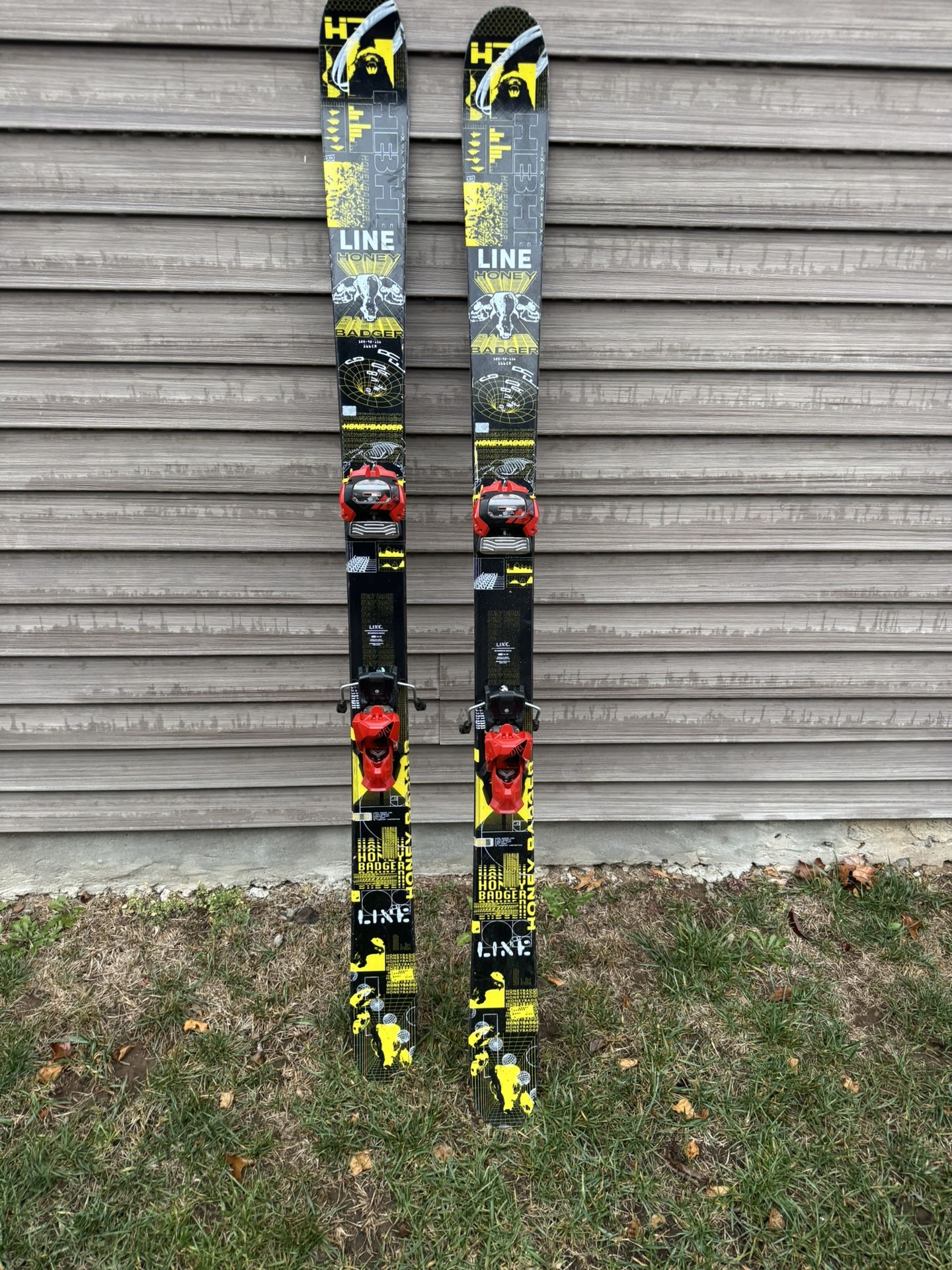 LINE HONEYBADGER SKIS 166 Length. BINDINGS INCLUDED