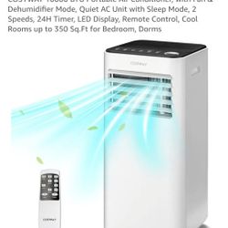 10000 BTU Portable Air Conditioner AC W/ Fan & Dehumidifier 350sq ft Quiet Unit Remote ES10354US-BK