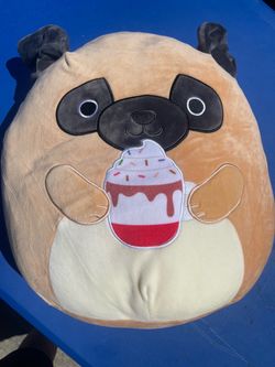 Squishmallows Official Prince the Pug with Hot Cocoa