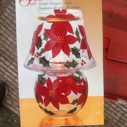 Carved Poinsettia Candle Lamp