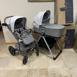 Nuna Mixx Next Stroller And Bassinet With Stand Beige