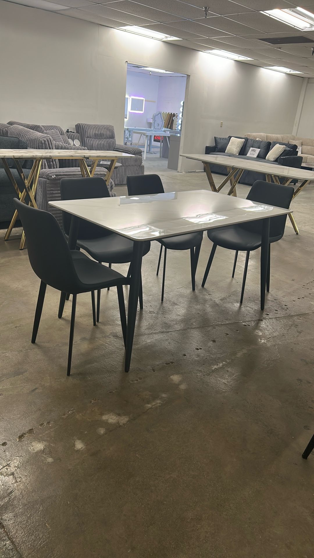 Black/White 5-PC Dining Set Closeout Sale!
