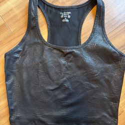 Calvin Klein Performance Wick MED Black Crocodile Alligator Sports Bra Racerback