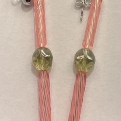 TURQUOISE COPPER GLASS EARRINGS NEW AND ARTISAN MADE 