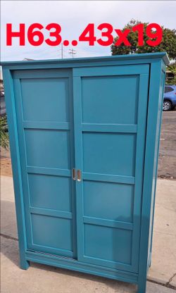 mid-century modern style teal blue wooden storage 4 Drawers