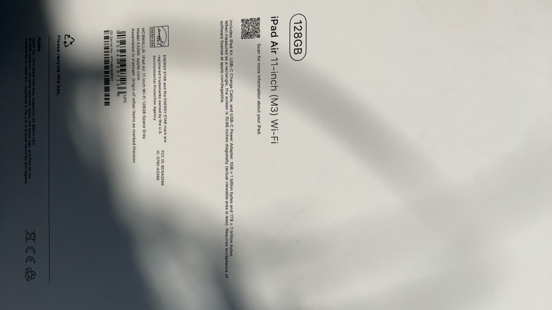 iPad Air 11inch 128 Go