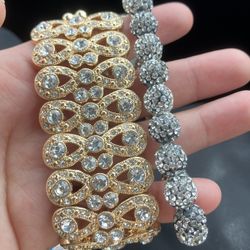 Silver And Gold Monet Bracelets 