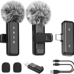 new Wireless Lavalier Microphone for iPhone, Mini Mic with LED Display, Plug and Play, Noise Reduction, Phone Microphone for Video Recording, Podcast,
