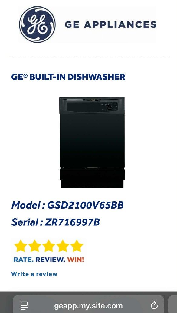 GE Dishwasher