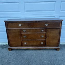 Solid Wood Antique Vintage Hutch Cabinet