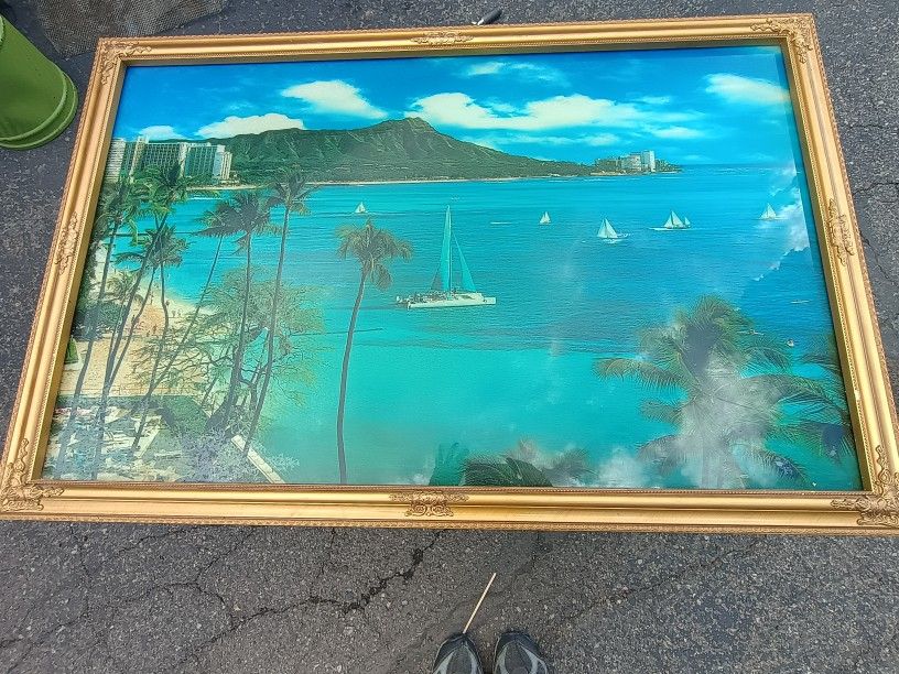 Lighted Picture In Gold Frame With Motion And Sound