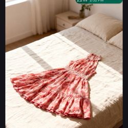 Floral Baby Pink Dress Maxi