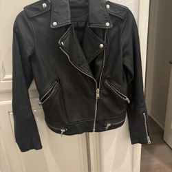 All Saints Black Leather Moto Jacket 
