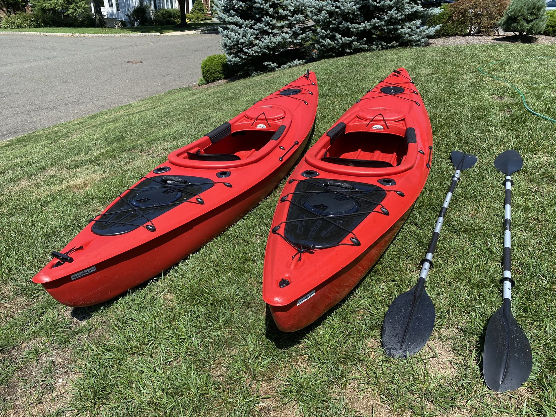 12’ Sit-In Red Kayaks x 2